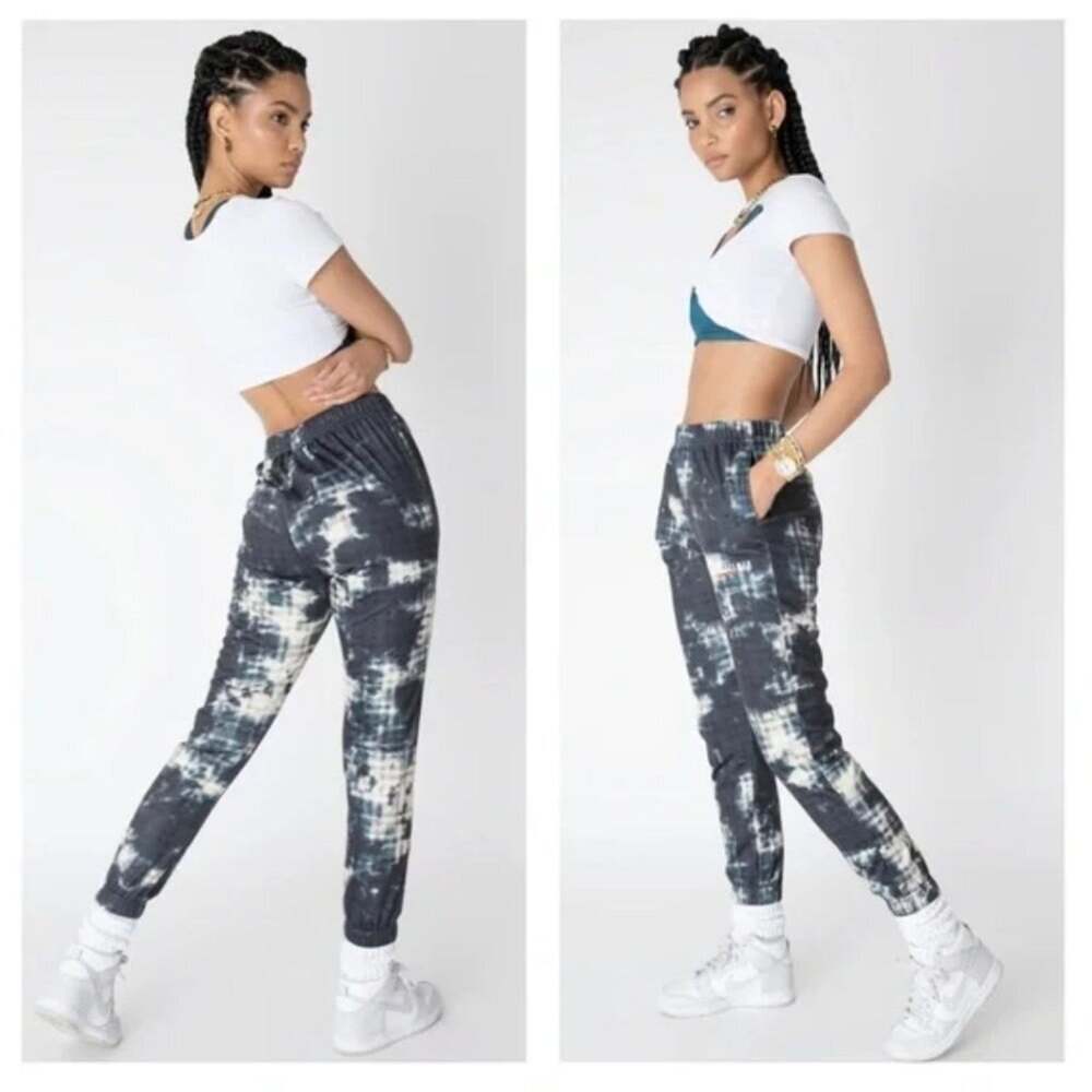 ADAM SELMAN Bleach Plaid Sweatpants Size Extra Small